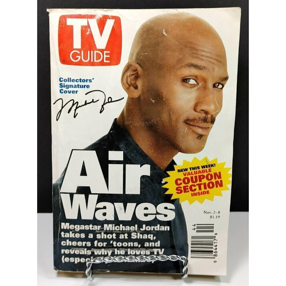 Michael Jordan Signed TV Guide Air Waves Cover Nov. 2-8 1996 Collectors Edition